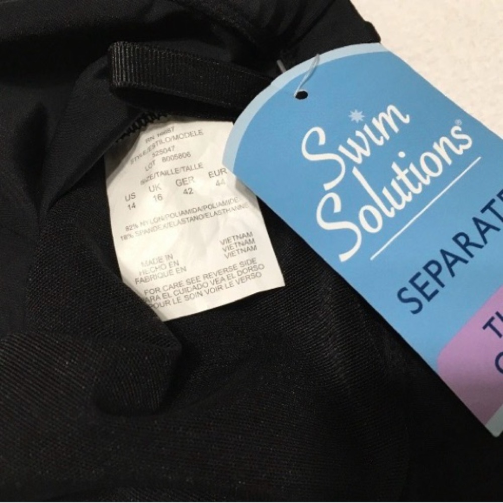 Swim Solutions Women's Size 14 Black High-Waist Swim Bottom Swimsuit NWOT - Picture 3 of 5